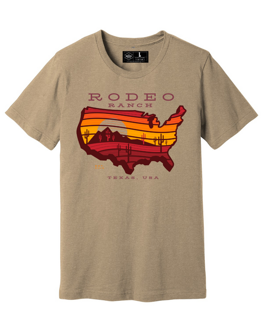 Rodeo Ranch Road Map Short Sleeve Shirt - Heather Tan