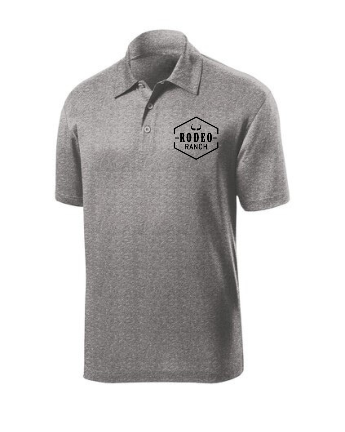 Rodeo Ranch Moisture Wicking Performance Polo - Heather Grey