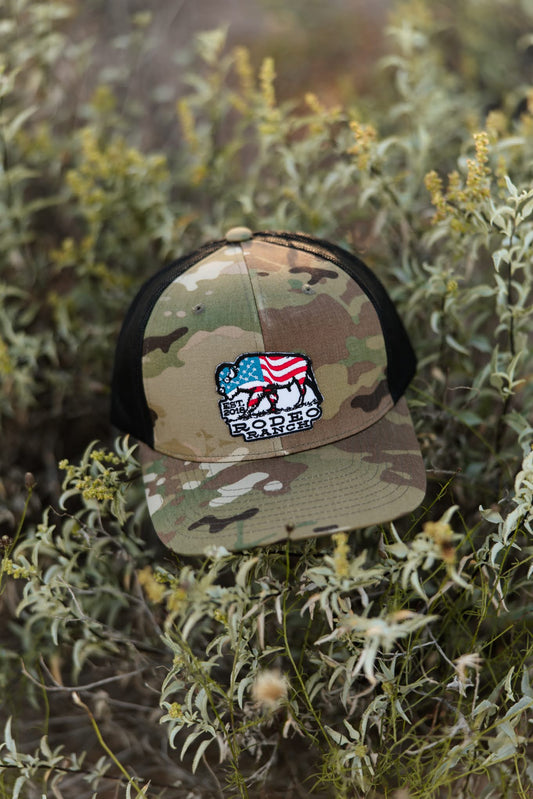 Rodeo Ranch American Buffalo Hat - Camo and Black