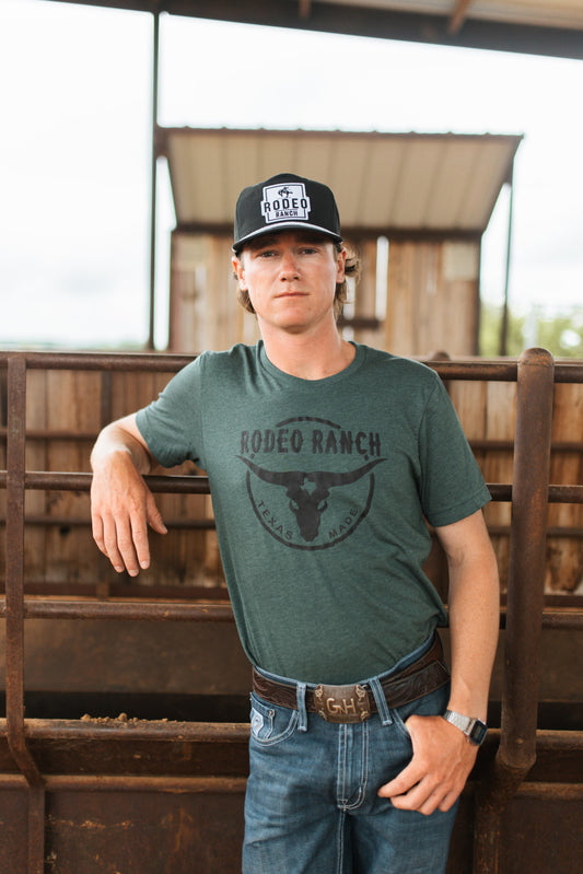Rodeo Ranch Texas Made Short Sleeve Shirt - Heather Forest