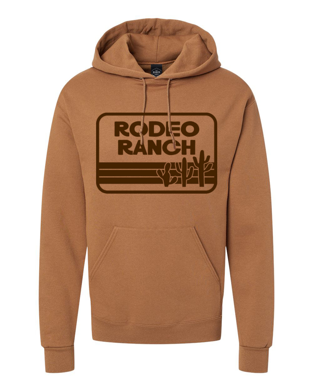 Rodeo Ranch Retro Cactus Men's Hoodie Sweatshirt - Golden Pecan