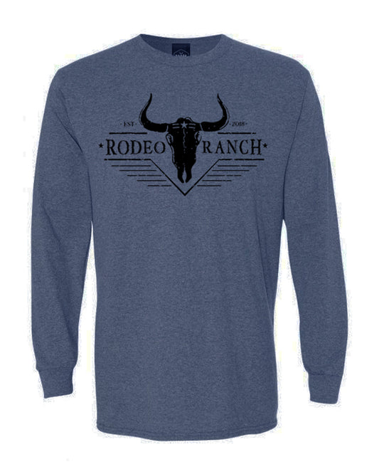 Rodeo Ranch Western Long Sleeve Shirt - Heather Denim