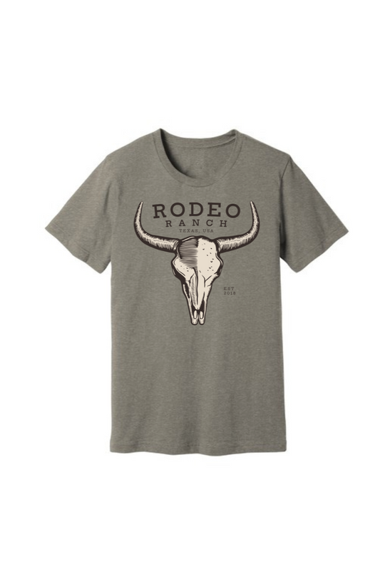 Kids and Toddler Rodeo Ranch Texas Skull Shirt - Heather Stone