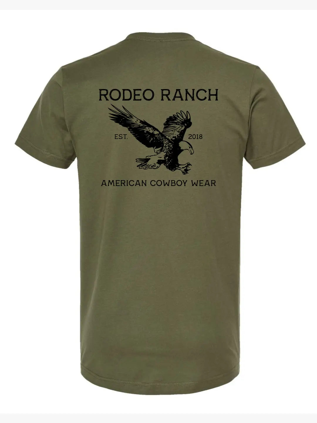 Rodeo Ranch American Eagle T-Shirt - Military Green