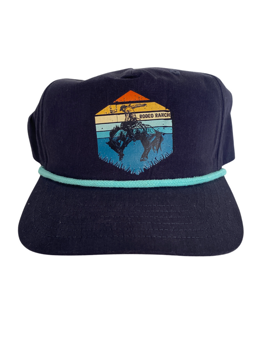 Rodeo Ranch Retro Sunset Golf Hat - Navy