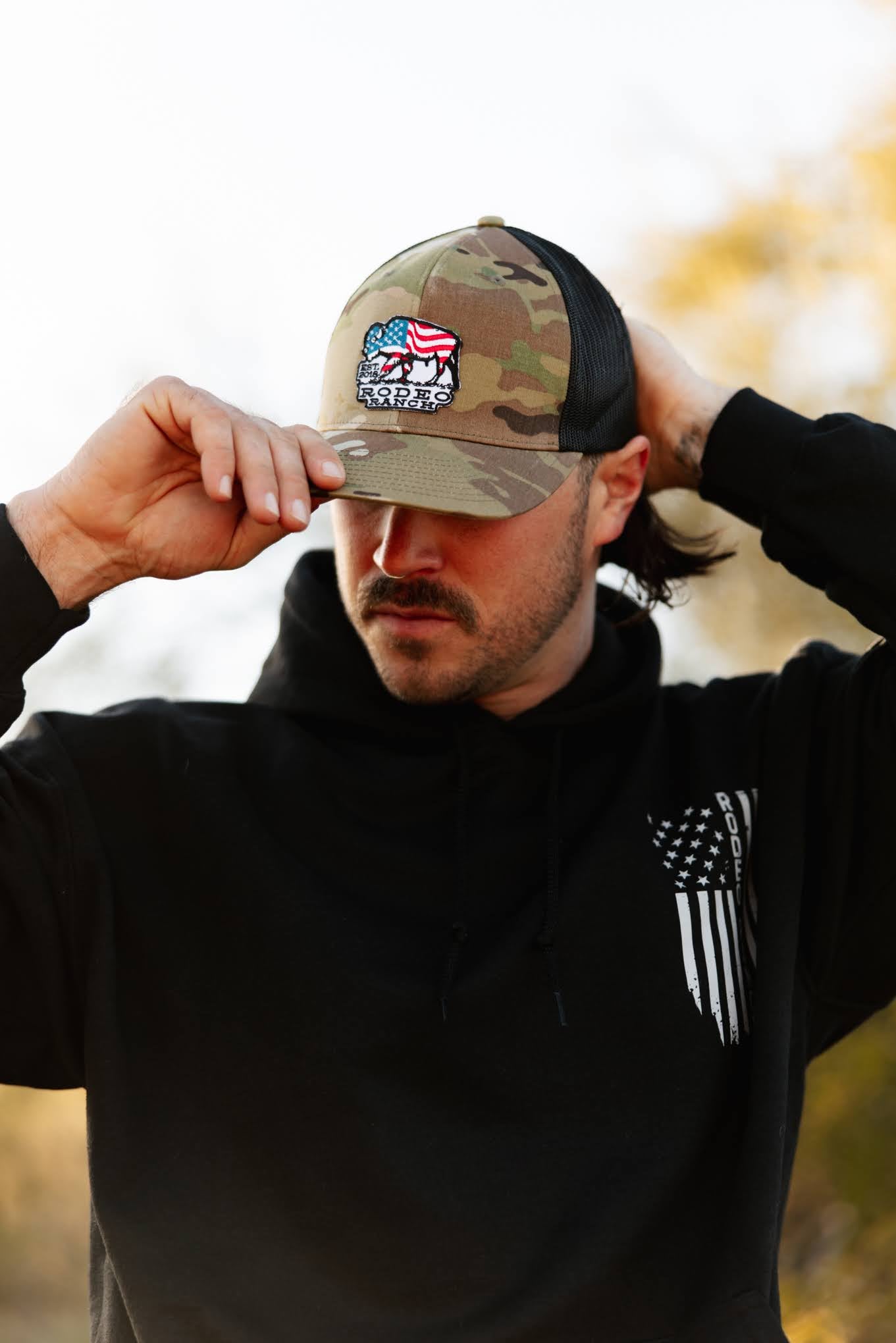 Rodeo Ranch American Buffalo Hat - Camo and Black
