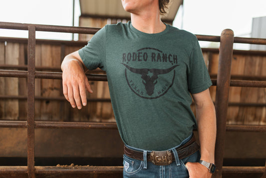 Rodeo Ranch Texas Made Short Sleeve Shirt - Heather Forest