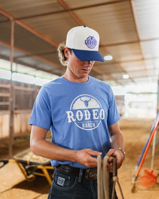 Rodeo Ranch Retro Sharp Steer Hat - Cream and Blue