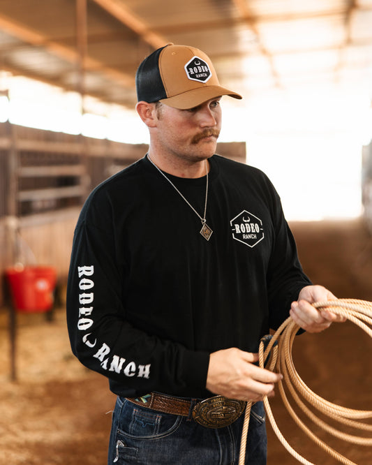 Rodeo Ranch Branding Logo Long Sleeve Shirt - Solid Black