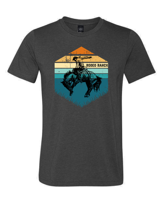 Rodeo Ranch Retro Sunset Short Sleeve Shirt - Deep Heather