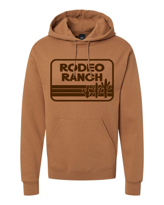 Rodeo Ranch Retro Cactus Men's Hoodie Sweatshirt - Golden Pecan
