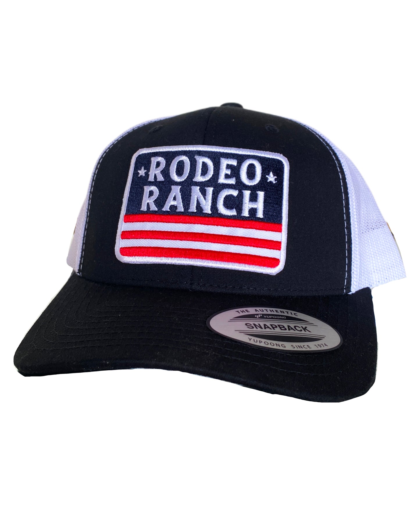 Rodeo Ranch Flag Hat - Black and White