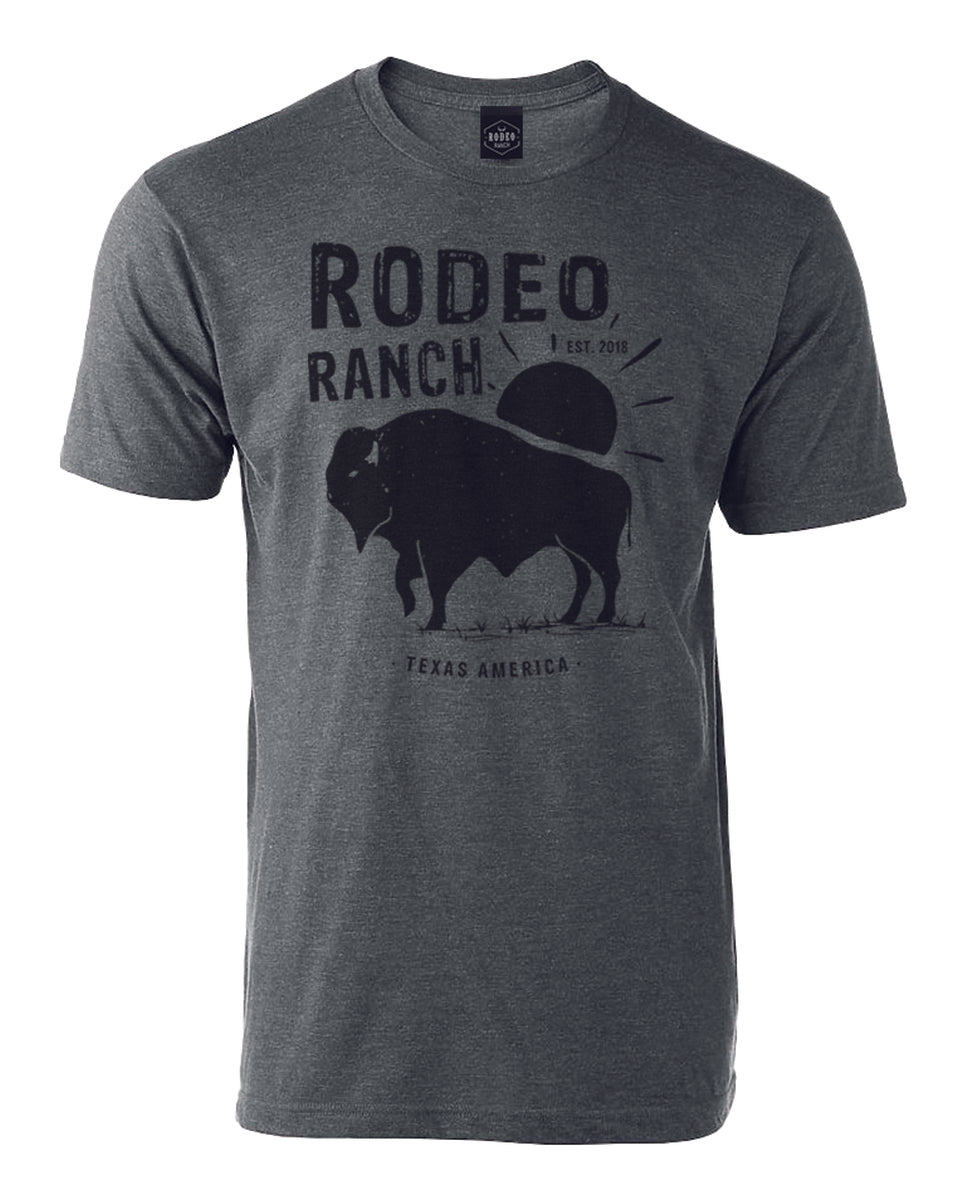 Rodeo Ranch Buffalo Short Sleeve Shirt - Heather Charcoal