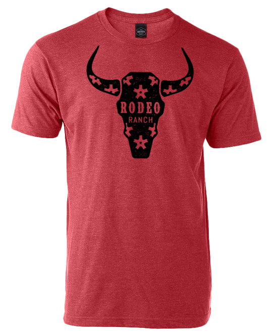 Rodeo Ranch Skull Spur Short Sleeve Shirt - Heather Red