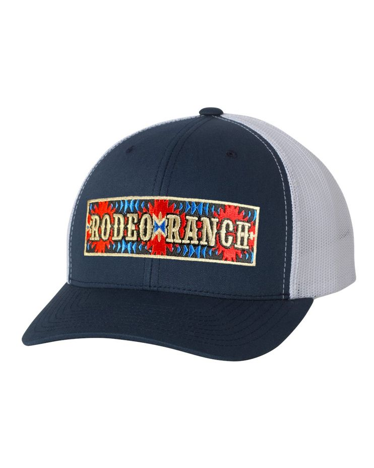 Rodeo Ranch Aztec Logo Hat - Navy and White