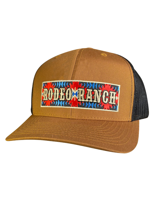 Rodeo Ranch Aztec Hat - Caramel and Black