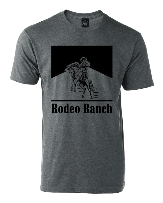 Rodeo Ranch Vintage Cowboy Short Sleeve Shirt - Heather Charcoal