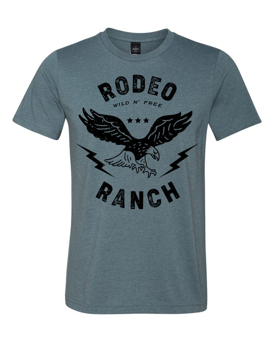 Rodeo Ranch Eagle Short Sleeve Shirt - Heather Slate