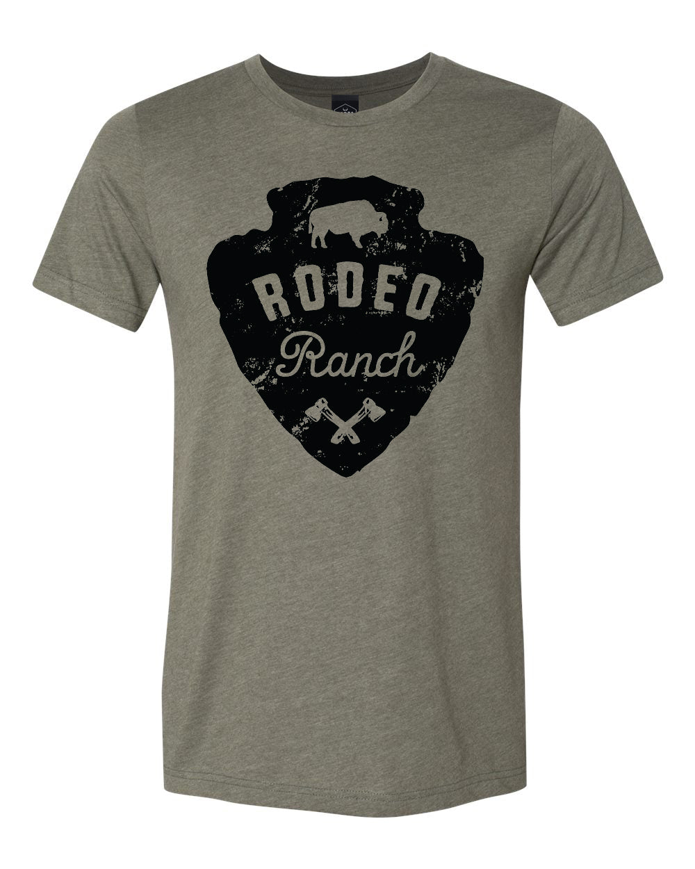Rodeo Ranch Arrowhead Short Sleeve Shirt - Heather Military Green